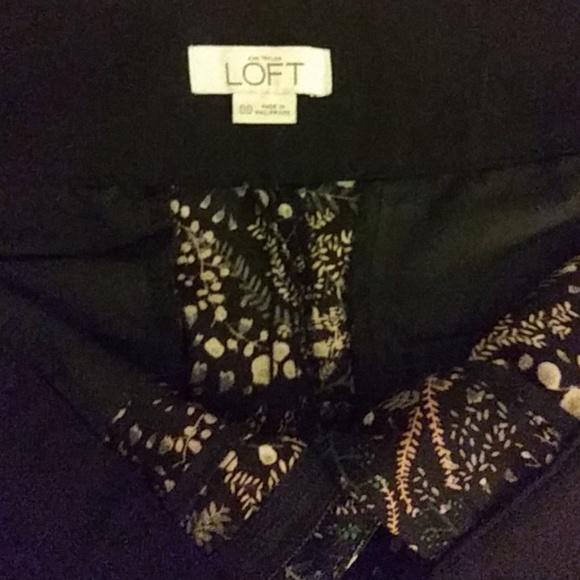 Ann Taylor Loft Career Pants with Botanical Print - Picture 2 of 3